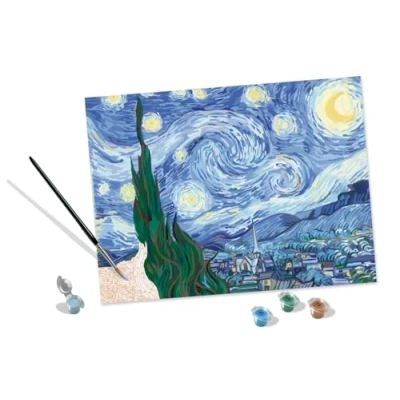 Image of Ravensburger 23518 Art Collection Vincent Paint by Number Kit, Van Gogh Starry Night
