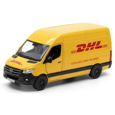 Image of KiNSMART 5&quot; Mercedes Benz Sprinter DHL Delivery Van 1:46 Scale