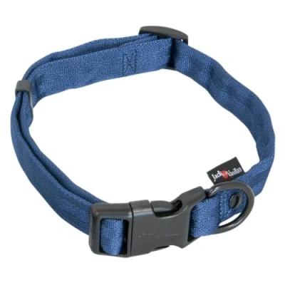 Image of JACK AND VANILLA, Comfort Tube Nylon Dog Collar, Blue, Size 25 mm x 39 65 cm