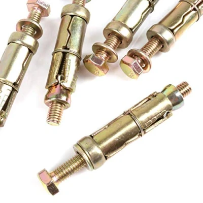 Image of 5X Heavy Duty Loose Bolt Shield Anchors M8 x 75mm Fixing Bolts for Brick, Concrete &amp; Masonry