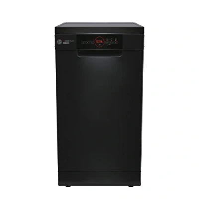 Image of Hoover HDPH2D1049B Freestanding Slimline Dishwasher, 10 Place Settings, 45 cm Wide, Black