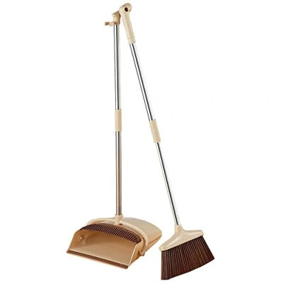 Image of Easylife Standing Broom and Dustpan Set, Brush, Soft Broom, Kitchen Long Handled Brush H95.5cm x W27cm, H84.5cm W26cm D26cm Fully Guaranteed