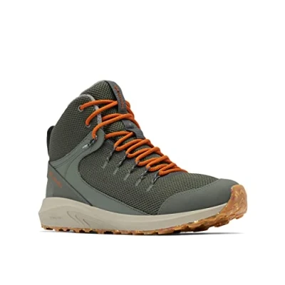 Image of Columbia TRAILSTORM Mid Waterproof OMNI HEAT Men&#039;s Rise Trekking And Hiking Boots, Green (Gravel x Warm Copper), 7 UK