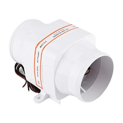 Image of 4&quot; In Line Air Blower Marine, Marine Bilge Blower, 270CFM 12V Electric DC Fan, Blower(White)