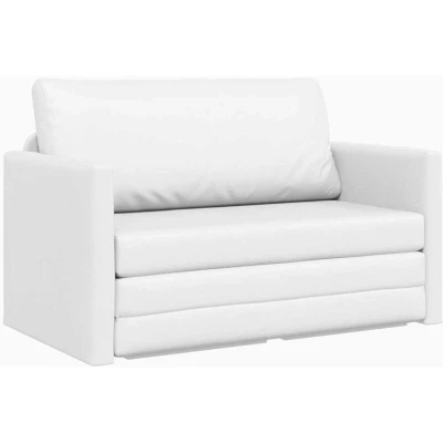 Image of vidaXL Floor Sofa Bed 2 in 1 White 124x71x78 cm Artificial Leather