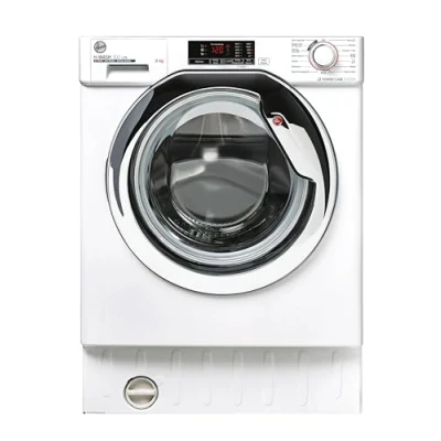 Image of Hoover H Wash 300 HBWS49D1ACE Integrated Washing Machine, 9KG, 1400RPM, White/Chrome