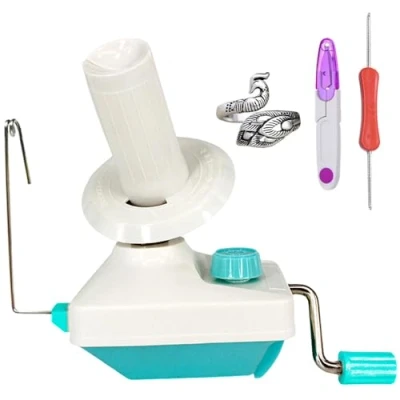 Image of Yarn Ball Winder, Convenient Winder for Yarn, Swift and Combo with Easy Installation Storage + 1PCS Adjustable Knitting Loop Crochet Scissors