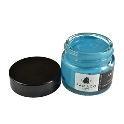 Image of Famaco Leather Repair &amp; Dye Cream Self Seal Colourant for Quick and Easy Suitable Sofas, Car Seat, Shoes, Handbag, more (Turquoise)