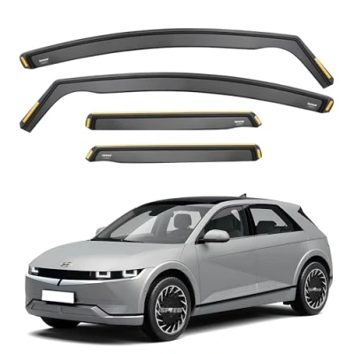 Image of ISPEED Wind Deflectors for HYUNDAI IONIQ 5 2021 2025 Door SUV 4pc Set Keep Your Car Ventilated In Rain Reduce Turbulence Tinted Channel Type