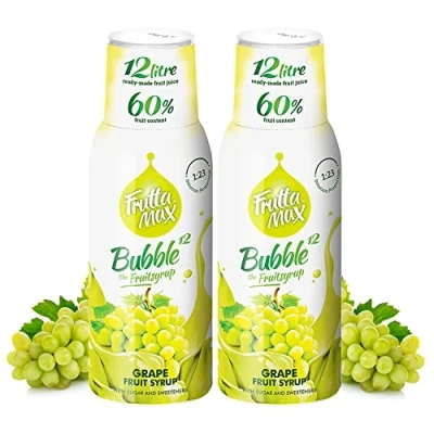 Image of 2 Pack FruttaMax Fruit Syrup Concentrate Less Sugar with 60% Content Suitable for soda Machine (2x500ml) (2 x Grape)