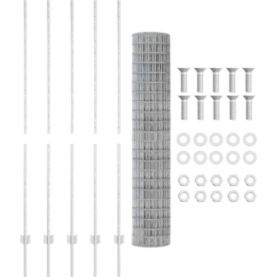 Image of vidaXL Euro Fence with 10 U Posts Silver 1,6x10 m Steel