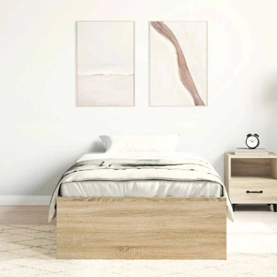 Image of vidaXL Bed Frame without Mattress Sonoma Oak 90x190 cm Single