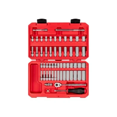 Image of TEKTON 1/4 Inch Drive 6 Point Socket and Ratchet Set, 56 Piece (5/32 9/16 in., 4 15 mm) SKT05303
