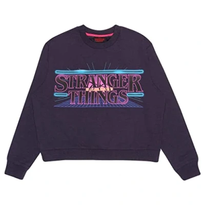 Image of Stranger Things Logo Women&#039;s Cropped Sweatshirt Black 4XL