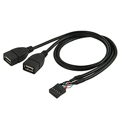 Image of chenyang BC62116CY 10 Pin Motherboard Female Header to Dual USB 2.0 Adapter Cable 50cm