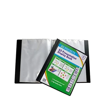 Image of 1 x A5 40 Pockets (80 Views) Display Books Black Project Presentation Folder Document Folio Heavy Duty