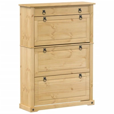 Image of vidaXL Shoe Cabinet Corona 99x32x138 cm Solid Wood Pine
