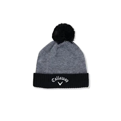 Image of Callaway Men&#039;s Mens Pom 23 Beanie Hat, Grey/Black, One Size UK