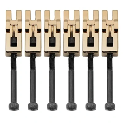 Image of Musiclily Pro 10.8mm Guitar Double Locking System Locked Saddles Set for Floyd Rose Original/Speical Tremolo Bridge, Gold