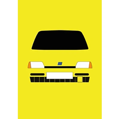 Image of Fiat Cinquecento Retro Motor Company Greeting Card