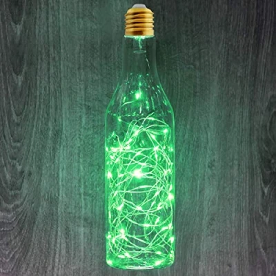 Image of 1w Green LED Fairy String Decorative Filament Light Bulb E27 Glass Bottle Festive Festoon Lamp 240v Mains