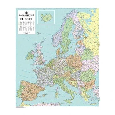 Image of Europe Political Wall Map of (Laminated (unframed))
