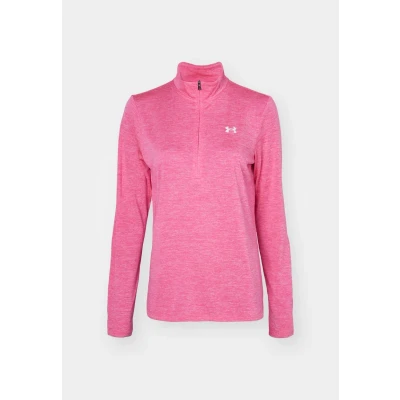 Image of Under Armour Tech 1/2 Zip Twist Super Pink / White LG