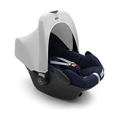 Image of Dooky Hoody Cover for Baby Car Seat/ Pram/ Stroller/ Pushchair, Universal Fit, Protects from Sun, Wind and Light Rain, UPF 50+ UV Protection, Easy to Install Wash, Plain Grey