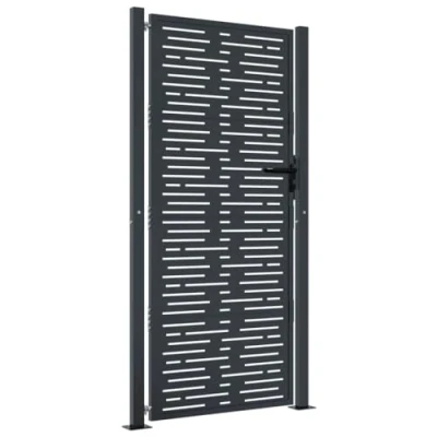 Image of vidaXL Garden Gate Anthracite 105x180 cm Steel Square Design