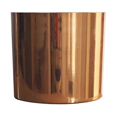 Image of Leaf Metal Planter, Copper, 18cm