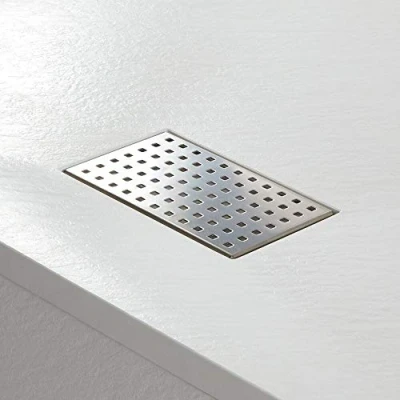 Image of Milano Rectangular Stainless Steel Shower Tray Waste Drain Cover 202mm x 124mm