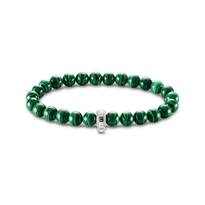 Image of THOMAS SABO charm bracelet green stones 925 sterling silver X0284 475 6 L15