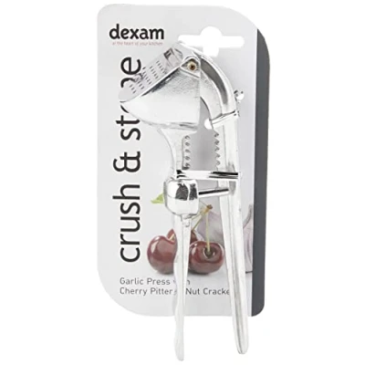 Image of Faringdon 5cm Metal Garlic Press With Cherry Destoner