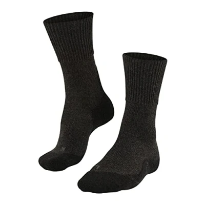 Image of FALKE Women&#039;s TK1 Adventure Wool W SO Breathable Thick Anti Blister 1 Pair Hiking Socks, Grey (Smog 3150), 2.5 3.5