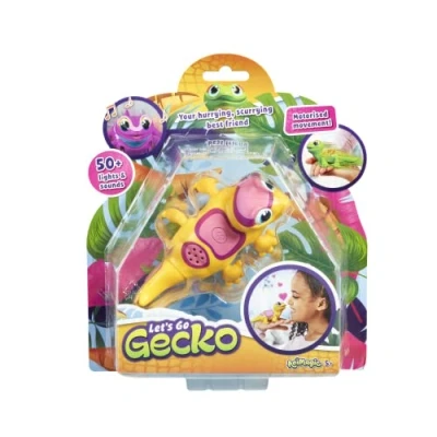 Image of Animagic: Lets Go Gecko, Yellow, Your Hurrying Scurrying Best Friend, Interactive Walking Pet Gecko with Over 50 Lights and Sounds, For Kids Aged 5+