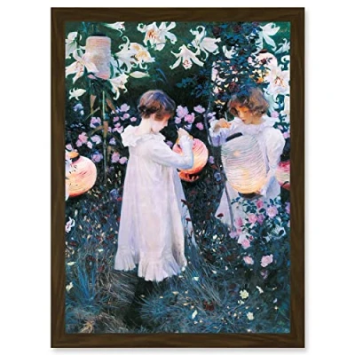 Image of Artery8 John Singer Sargent Carnation Lily Rose Painting A4 Artwork Framed Wall Art Print