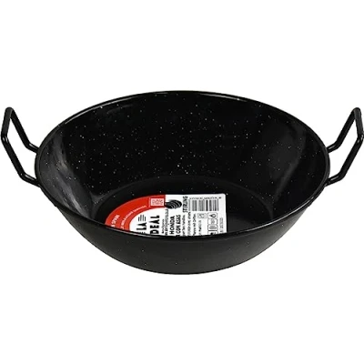 Image of Sterling Ventures Non Stick Deep Frying Kadai Enamel Coated Wok (22cm)