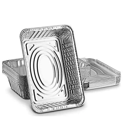 Image of Disposable Aluminum Foil Trays Containers with Lids 1000ml. Great for Baking Food Storage Takeaway Tin &amp; More Pack of 10