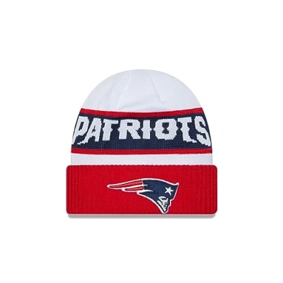 Image of New Era England Patriots NFL 2023 Sideline Tech Knit OTC White Beanie