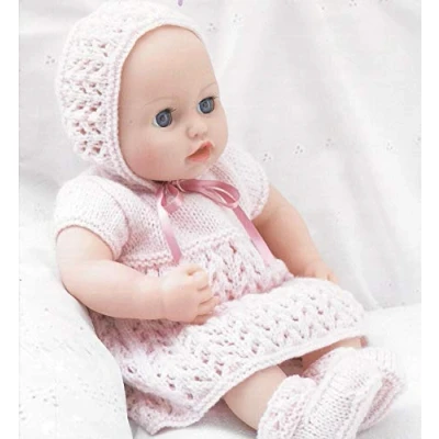 Image of Sirdar/Hayfield Bonus DK Knitting Pattern 2482 Baby Dolls Dress, Bonnet, Bootees and Pants