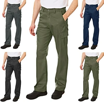 Image of Lee Cooper Men&#039;s LCPNT205 Heavy Duty Easy Care Multi Pocket Work Safety Classic Cargo Pants Trousers, Khaki, 42W / 29L