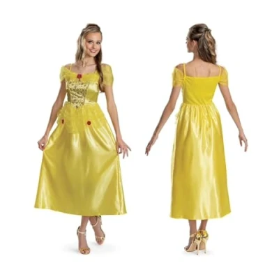 Image of DISGUISE 158359N EU Belle Basic Plus Adult (Eu) Disney Princess Fancy Dress, Women, Multi, S (4 6)