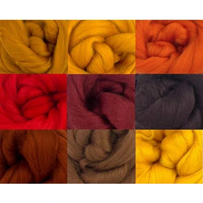 Image of Molten Designs Merino Wool Tops FIRE TONES Pack of 9