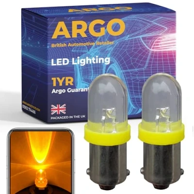 Image of Bax9s H6w Led Bulbs Xenon Amber Side Indicator 12v Car Light Interior 434 433c T4W Map Dome Van Marker Turn Signal Bulb