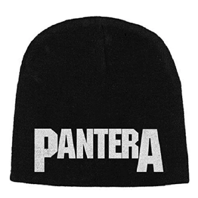 Image of Pantera Stronger Than All Logo Official New Black Jersey Print Beanie Hat