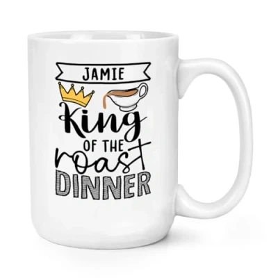 Image of Personalised King of The Roast Dinner 15oz Large Mug Cup