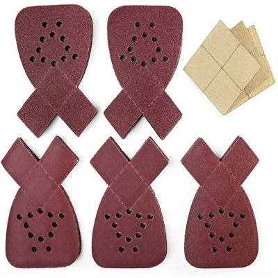 Image of LotFancy Sander Pads for Black and Decker Mouse Sander, Pads, 12 Holes Sanding 50PCS 60 80 120 150 220 Grit Sandpaper Assortment with Extra Tips Replacement