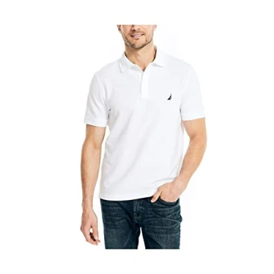 Image of Nautica Men&#039;s Classic Fit Deck Polo, Bright White, S