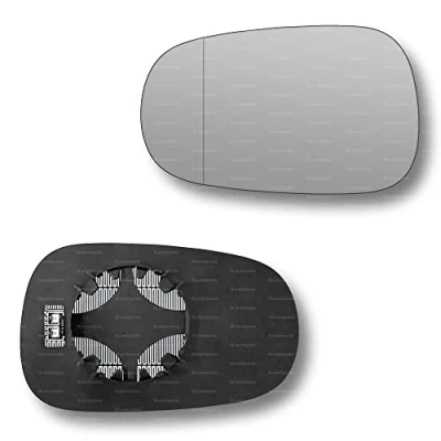 Image of Less4spares Replacement Wing Mirror Glass Left Compatible with Renault Modus 2004 2008 CLIP ON Passnager Near Side N/S Heated Blind Spot