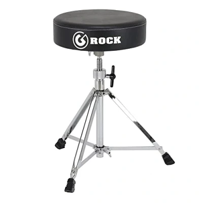 Image of GIBRALTAR Drum Stool, Stool Rock Hardware Series, RK108 (Diameter: 33cm, Vinyl Seat, Memory Lock, Tripod Position, &#039;Super Foot&#039; Rubber Feet, Stability)